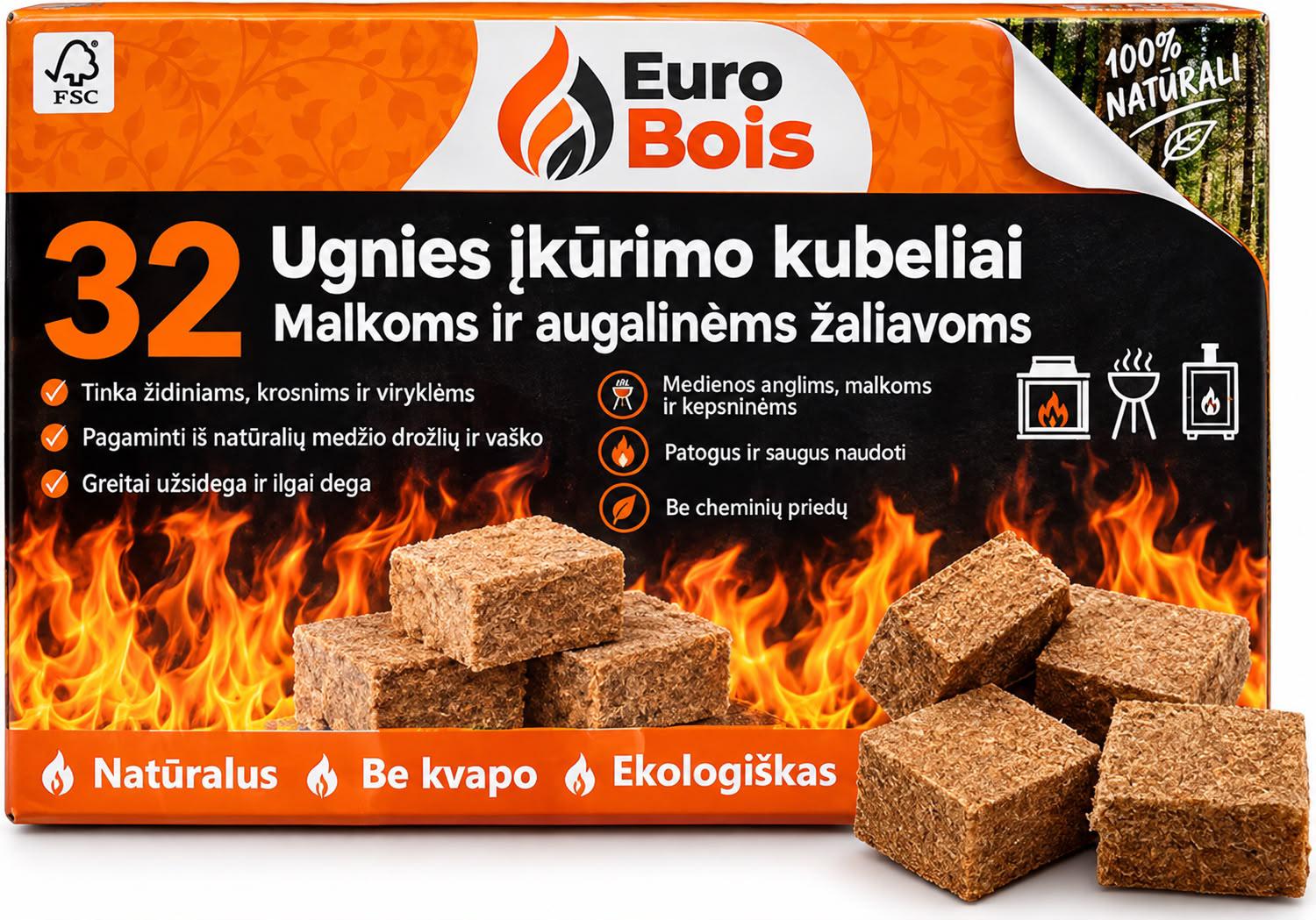 Allume-feu naturel 32 cubes